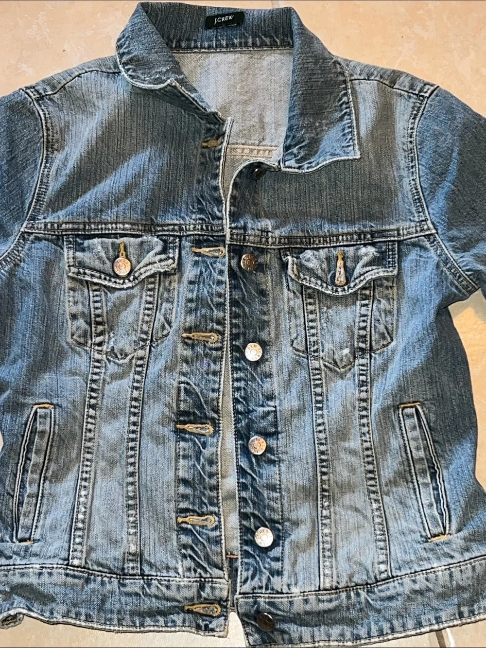 J. Crew Y2K Denim Jacket - Women's Casual Button-Up